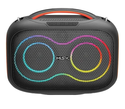 Bocina Portátil Misik MS272 Bluetooth Luces LED Negra