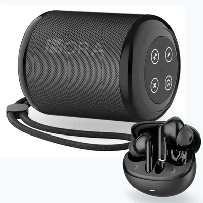 Bocina 1hora Boc062 (negra) y Audifonos G-tide L42 (negro)