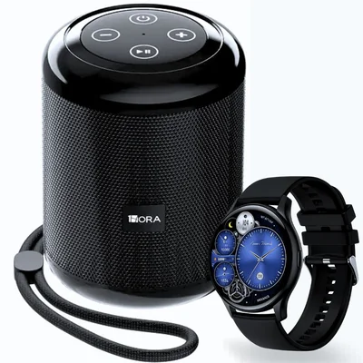 Bocina 1HORA BOC062 (negro) y Smartwatch G-Tide R5 (negro)