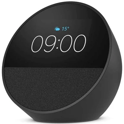 Amazon Echo Spot 2024 Reloj Inteligente con Alexa Pantalla Negro