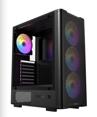 Gabinete Antec VX310 ARGB, Midi-Tower, ATX/Micro-ATX/ITX, USB 2.0/3.0, sin Fuente, 4 Ventiladores Instalados, Negro