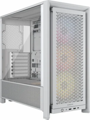 Gabinete Corsair FRAME 4000D RS ARGB, Midi-Tower, ATX/EATX/Micro-ATX/Mini-ITX, USB 3.0, sin Fuente, 3 Ventiladores Instalados, Blanco