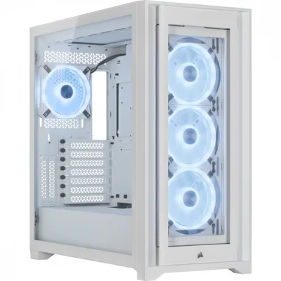 Gabinete Corsair iCUE 5000X QL, Midi-Tower, ATX/EATX/Micro-ATX/Mini-ITX, USB 3.0, sin Fuente, 3 Ventiladores Instalados, Blanco