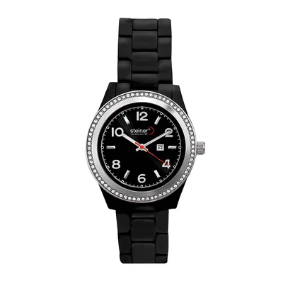 Reloj Steiner Análogo Para Dama Color Negro ST23202WQ-1