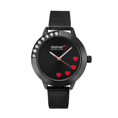 Reloj Steiner Análogo Para Dama Color Negro ST23250WQ-1