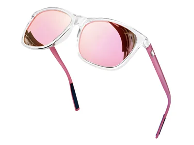 Lentes De Sol Mujer Moda Uv Polarizados Clásicos Espejo Rosa Diseño Transparente Rosa Modelo Rosa