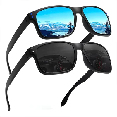 2 Piezas Gafas De Sol Polarizados Para Hombre Protección Uv Color Negro Color De La Lente Blue/black