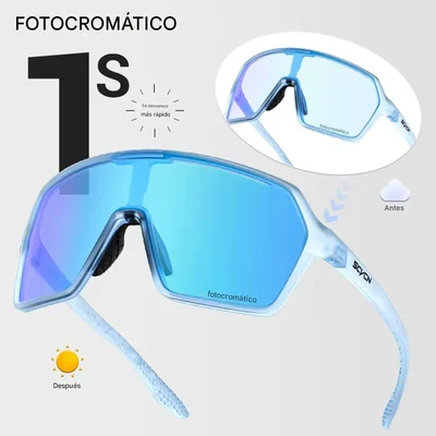 Gafas sol fotocromáticas MTB azul ciclismo deportes aire libre correr conducción protección UV400