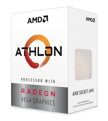 Procesador AMD Athlon 3000G con AMD Radeon Graphics, Socket AM4, 3.50GHz, 2 Núcleos, 4MB Caché - Incluye Disipador