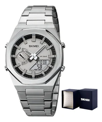 Reloj De Cuarzo Para Hombre Reloj Pulsera Impermeable 1816 Con Correa De Acero Inoxidable Color Plateado