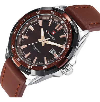 Naviforce Reloj Deportivo De Cuarzo NF9056 Para Hombre Color De La Correa Marrón