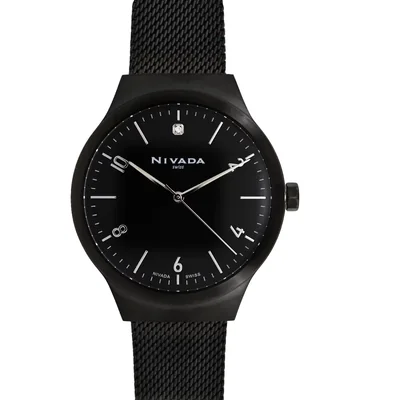 Reloj Nivada Corporate Caballero Cara Negra Arabigo