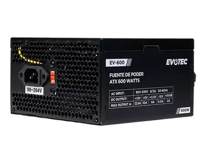 Fuente de Poder Evotec EV-600 ATX, 24-pin ATX, 120mm, 600W