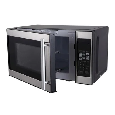 Aucma Horno de Microondas AKMW07SMGSH, 0.7 Pies Cúbicos, 700W, 20 Litros, Negro/Plata