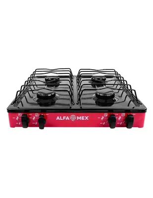 Parrilla de gas Alfamex 311-5-Rojo de acero porcelanizado