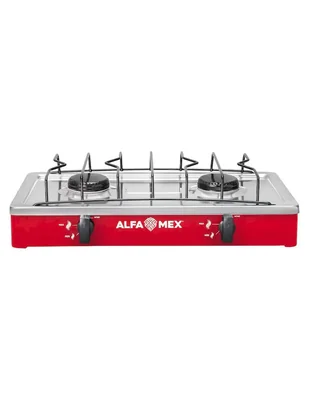 Parrilla de gas Alfamex 304-5-rojo de acero inoxidable