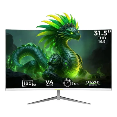 Monitor gamer curvo 31.5 dxt 1ms 180hz fhd va dp hdmi blanco
