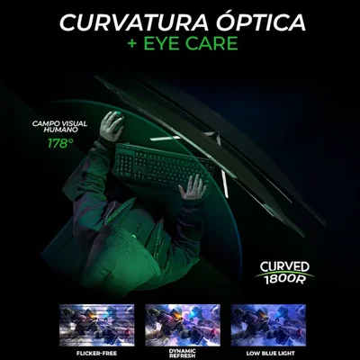Monitor curvo 27 dxt gaming sight fhd 180hz 1ms dp hmdi bk