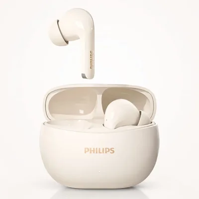 Audífonos Bluetooth Philips TAT1320WT True Wireless Blancos con Micrófono IA y Estuche de Carga