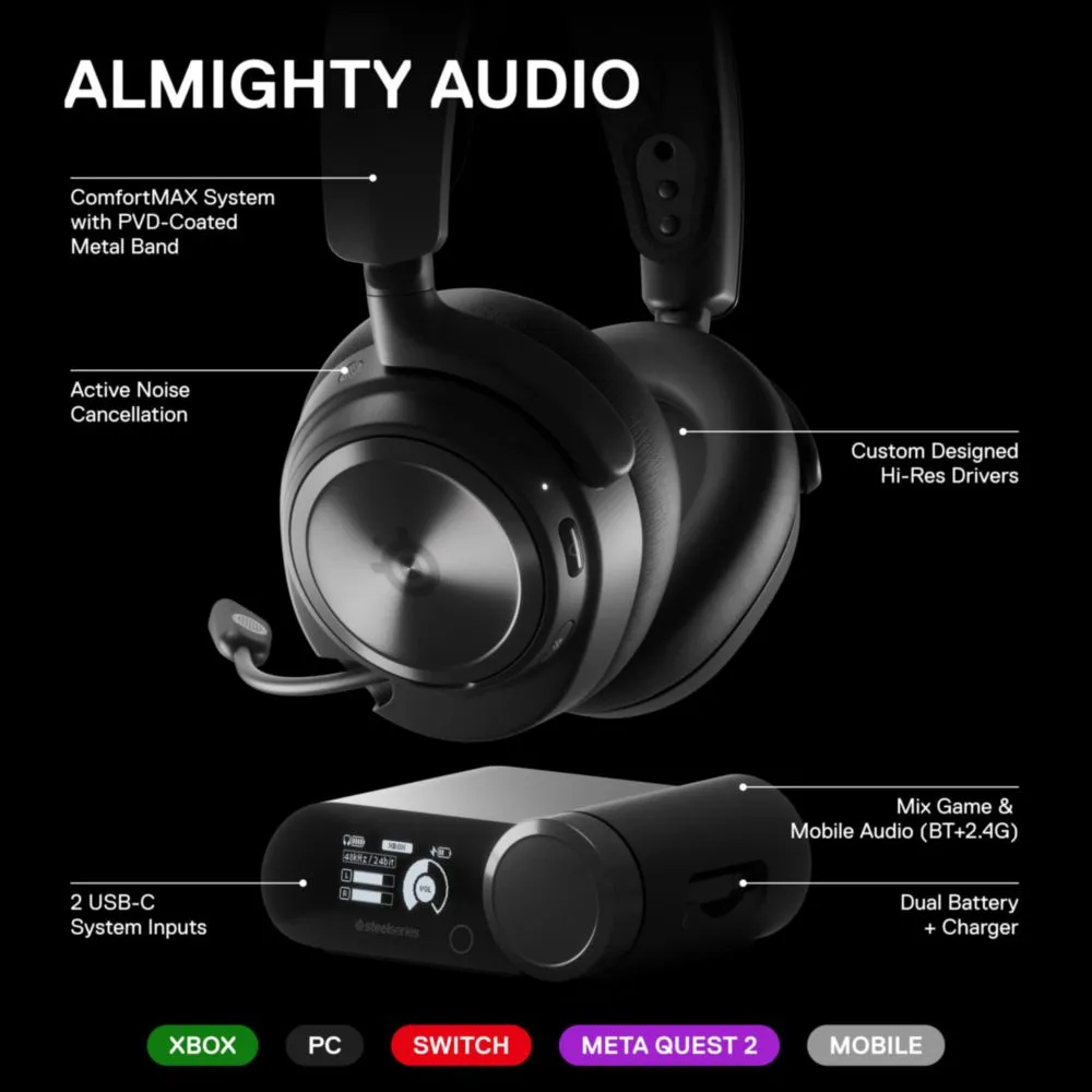 SteelSeries Arctis Nova Pro - Auriculares inalámbricos multisistema pa