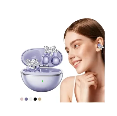 Auriculares Inalámbricos Bluetooth Mariposa Pendiente VIOLETA