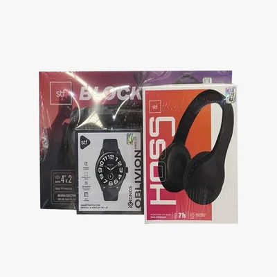 Combo 3 Pack STF Bocina con Audífonos y Smartwatch
