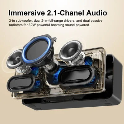 Bocina Bluetooth Doss Soundbox Xl 32W Con Subwoofer Dorado