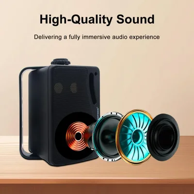 Bocina Bluetooth para exteriores STUDIOFINIX 9 cm, resistentes al agua, 200 W