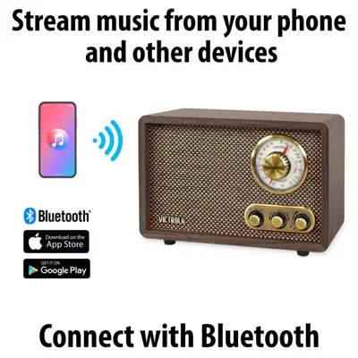 Radio Bluetooth Victrola Retro Wood con Bocina integrados