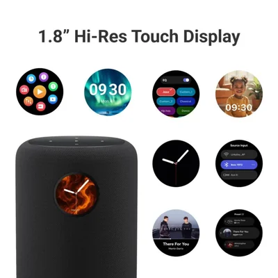 Bocina inteligente WiiM Sound con pantalla táctil de 1,8 pulgadas.