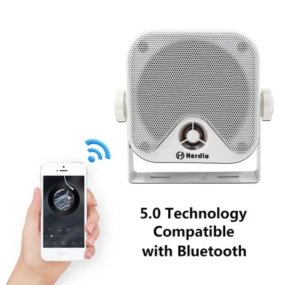 Bocina Bluetooth Herdio Marine Box de 4 pulgadas y 100 W, color blanco
