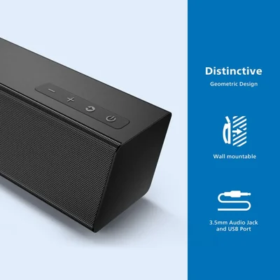 Barra de sonido PHILIPS B5306 de 2.1 canales con subwoofer inalámbrico