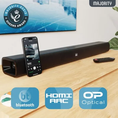 Barra de sonido para TV Majority Naga 80 Bluetooth 140 W 2.1 canales con subwoofer