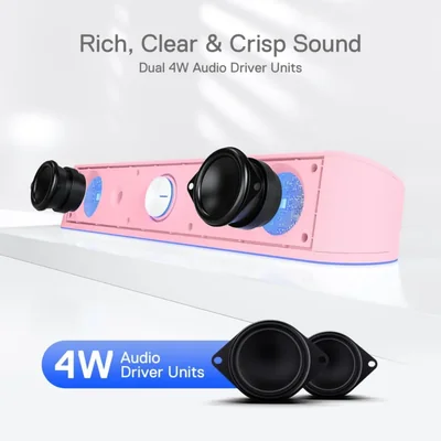 Barra de sonido de sobremesa Redragon GS560 RGB 2.0 Channel Rosa