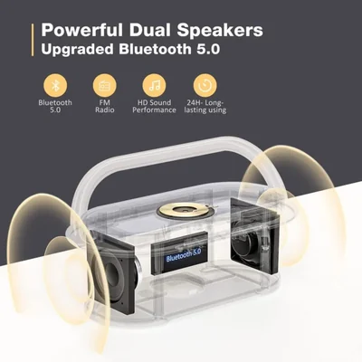Bocina Bluetooth COLSUR con cargador inalámbrico, radio FM, LED