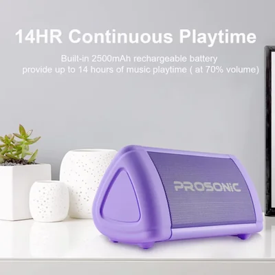 Bocina Bluetooth Prosonic BT3 10W Stereo Sound IPX5 Púrpura