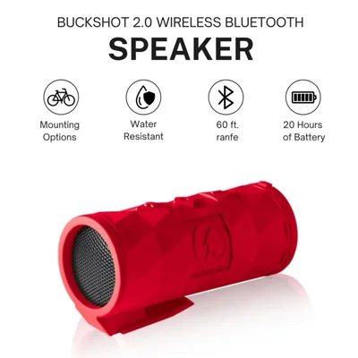 Bocina Bluetooth Outdoor Tech Buckshot 2.0 impermeable rojo