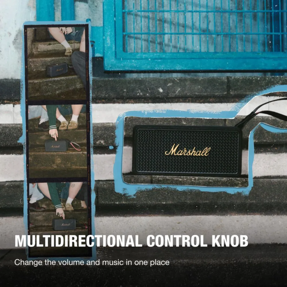 Bocina Bluetooth Marshall Middleton II negro y latón
