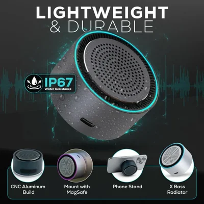 Bocina Bluetooth MagBeat con cargador inalámbrico magnético
