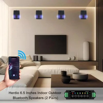 Bocina Bluetooth para exteriores Herdio de 6.5 pulgadas y 800 W, 4 Bocina