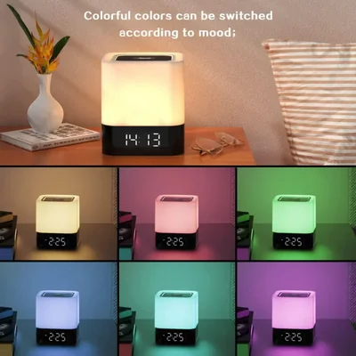 Lámpara de mesita de noche Aisuo 5 en 1 con Bocina Bluetooth