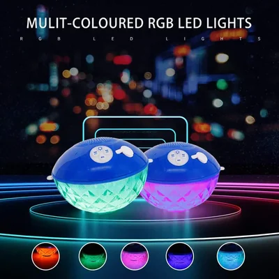 Bocina Bluetooth para piscina Blufree con luces de colores IP68