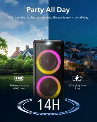 Bocina Bluetooth para fiestas Philips X5206 con karaoke y guitarra