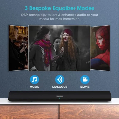 Barra de sonido para TV BESTISAN 100 W 40 pulgadas con cable/inalámbrico Bluetooth 5.0