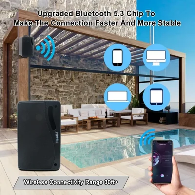 Par de Bocina Bluetooth para exteriores Herdio 3.5, 200 W, 3 vías, negros