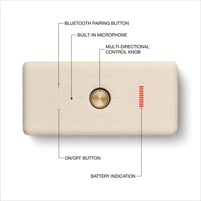 Bocina Bluetooth portátil Marshall Emberton III Cream