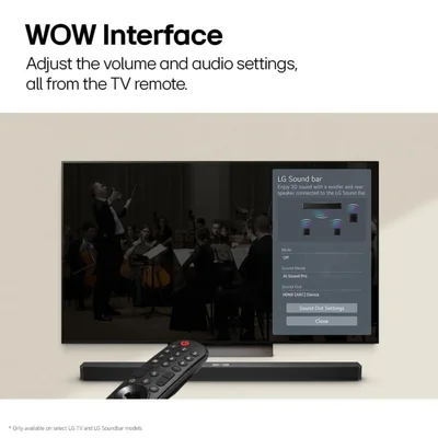 Barra de sonido LG S40T de 2.1 canales con subwoofer inalámbrico Synergy TV