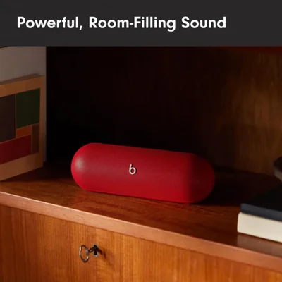 Bocina Bluetooth portátil Beats Pill 24H con batería roja