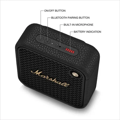 Bocina Bluetooth Marshall Willen II con más de 17 horas de reproducción