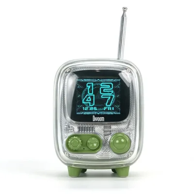 Mini bocina inalámbrica retro Divoom Tiivoo-2 con radio y diseño de píxeles (Verde)